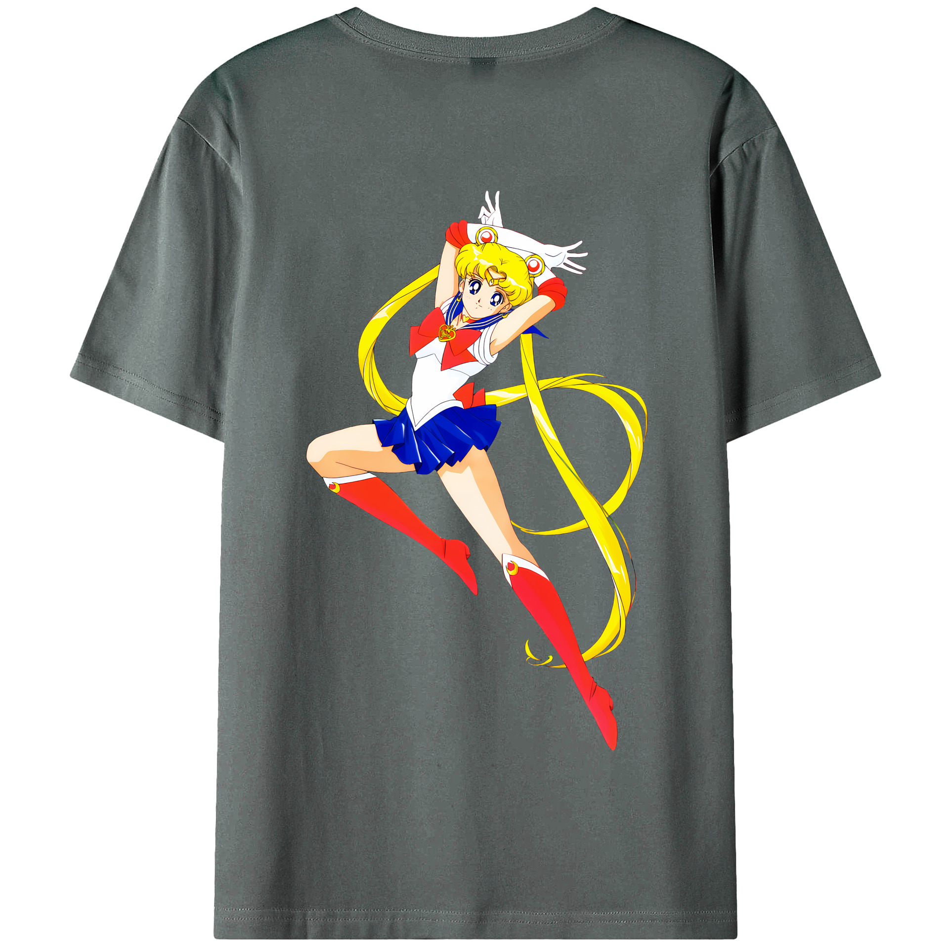 （画像用） 美少女戦士セーラームーン 月野 うさぎ つきの うさぎ Sailor Moon Tsukino Usagi 綿100％半袖Tシャツ（背面プリント）